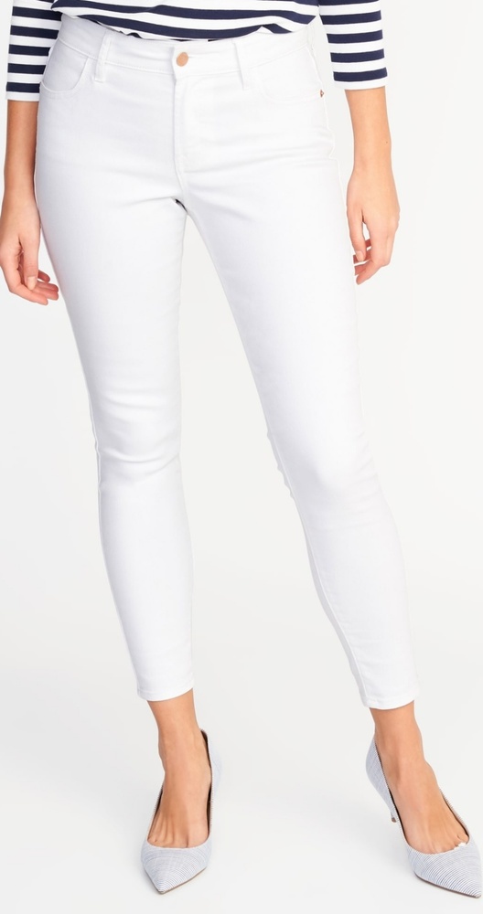 Old Navy Super Skinny Mid-Rise White Jeans